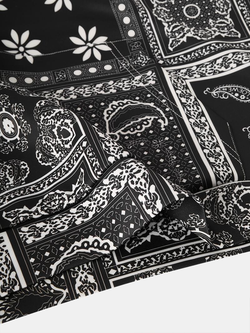 Herr Allover Etniska Paisley Med Tryck Loose Pouch Pocket Dragstring Hoodies