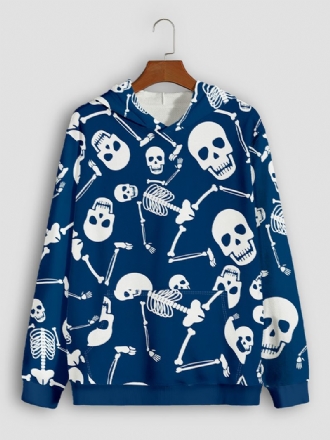 Herr Skull Head Kangaroo Pocket Blue Hoodies