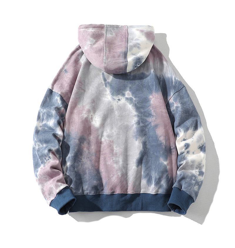 Hög Gram Hooded Tie Dye Sweatshirt Hip Hop Lös