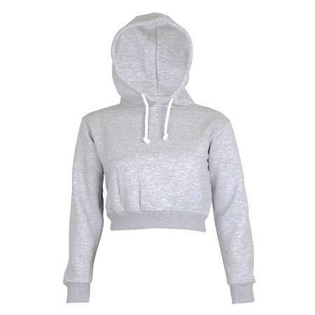 Höst Kvinnor Luvtröjor Solid Crop Luvtröja Långärmad Tröja Huvtröja Kappa Casual Sweatshirt Topp Sudaderas