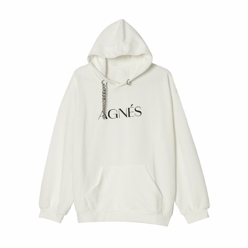 Koreansk Stil Lös Kedja Design Sense Wild Letter Par Hood Sweater