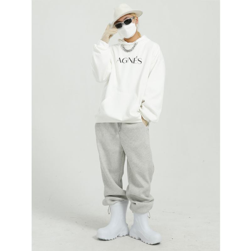 Koreansk Stil Lös Kedja Design Sense Wild Letter Par Hood Sweater