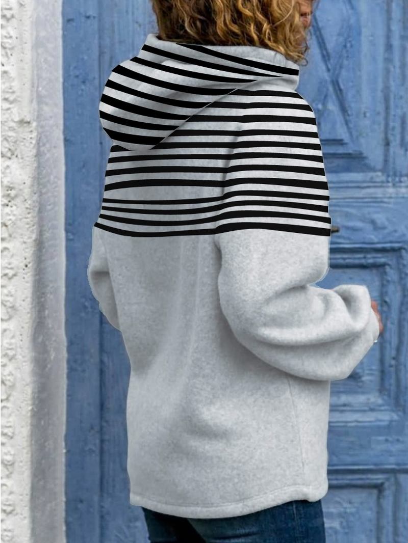 Kvinnor Tecknad Katt Stripe Med Tryck Daily Casual Långärmade Hoodies