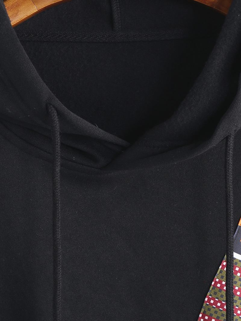 Modemönster För Herrtryckning Hooded Dragstring Långärmad Casual Sweatshirt