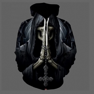 Skull 3d-utskrift Hooded Pocket Pullover Sweater Nanchao Hoodie Herrpersonlighet Tillverkare