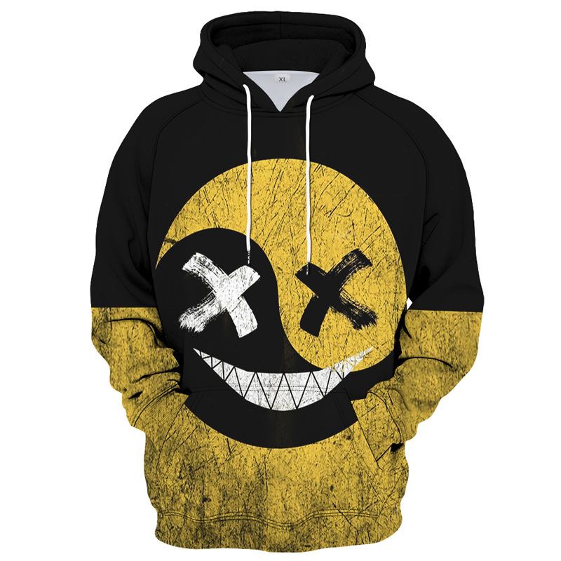 Smiley Series 3d Digital Med Tryck Casual Sport Hoodie Tröja