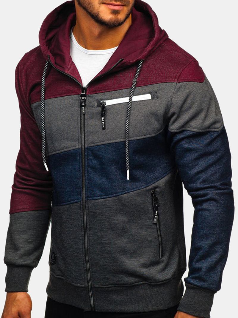 Sport Och Fitness För Män Fritid Jacquard Cardigan Hoodjacka Hoodies Sweatshirts