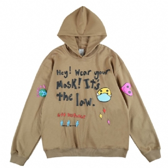 Tide Brand Cartoon Love Smiley Face Tröja Hip-hop Lös Lata Stil