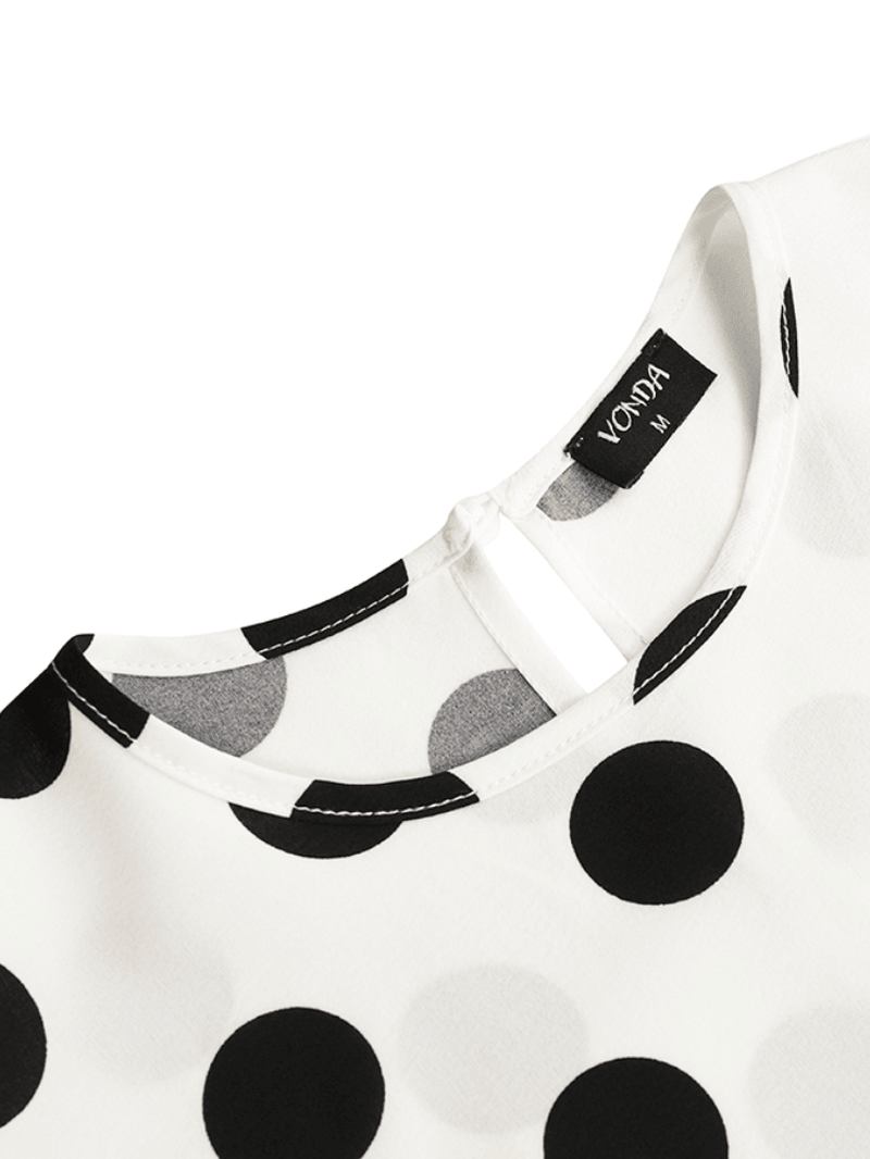 Kvinnor Polka Dot Med Tryck Plisserad Casual Dress