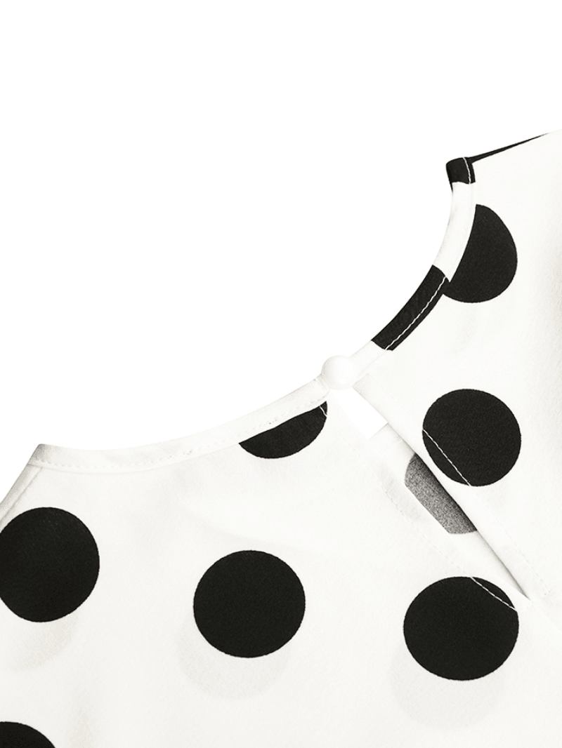 Kvinnor Polka Dot Med Tryck Plisserad Casual Dress