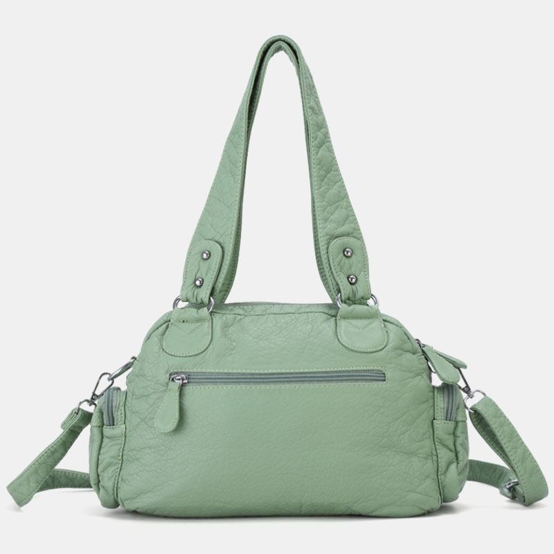 Angel Kiss Kvinnor Pu-läder Multi-carry Enfärgad Mode Casual Axelväska Crossbody Bag Handväska