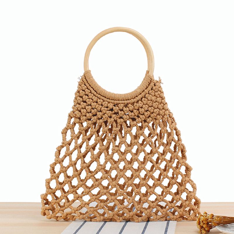 Casual Tyger Net Beach Bag Solid Handväska För Kvinnor