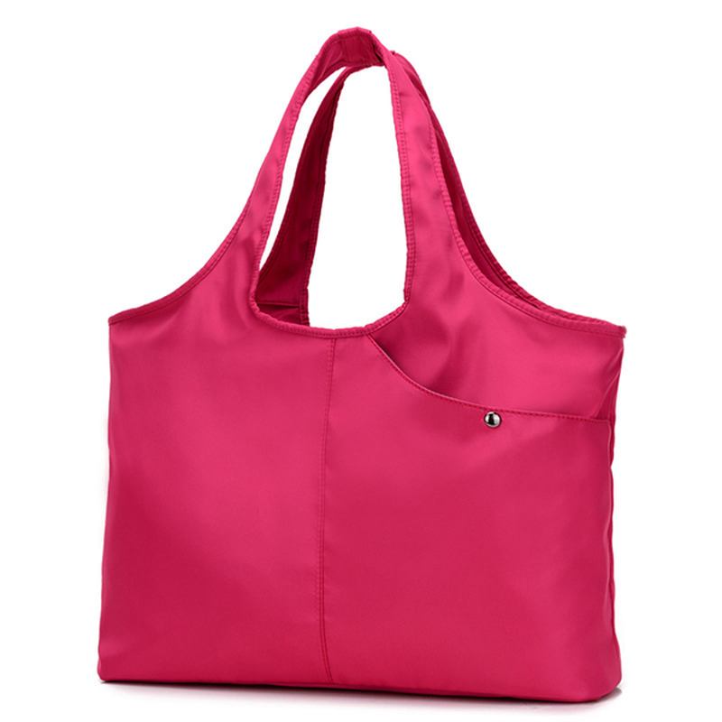 Dam Nylon Handväska Solid Tote Bag Multi Pocket Shopping Bag