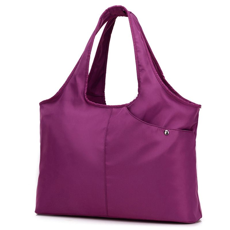 Dam Nylon Handväska Solid Tote Bag Multi Pocket Shopping Bag