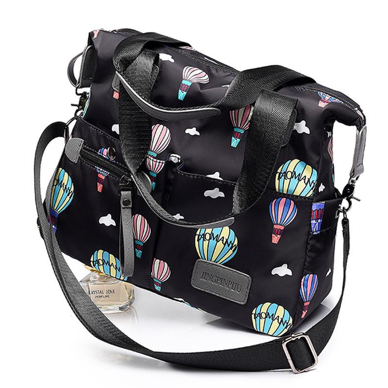 Dam Nylon Multi Pocket Vattentät Lätt Handväska Axel Crossbody Bag