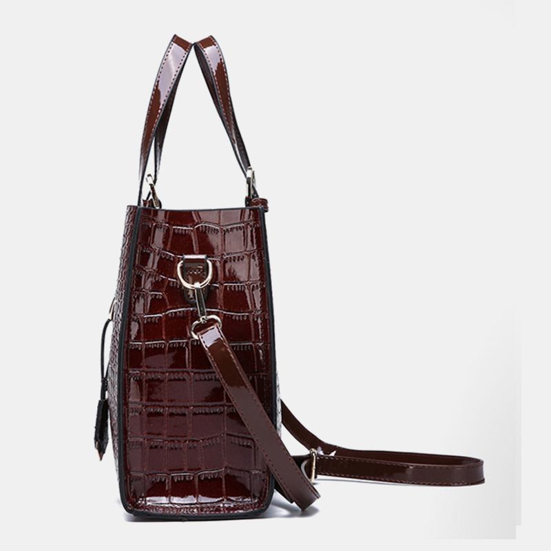 Kvinnor 2 St Alligator Pu Multi-pocket Handväska Med Stor Kapacitet Crossbody Bag Tote