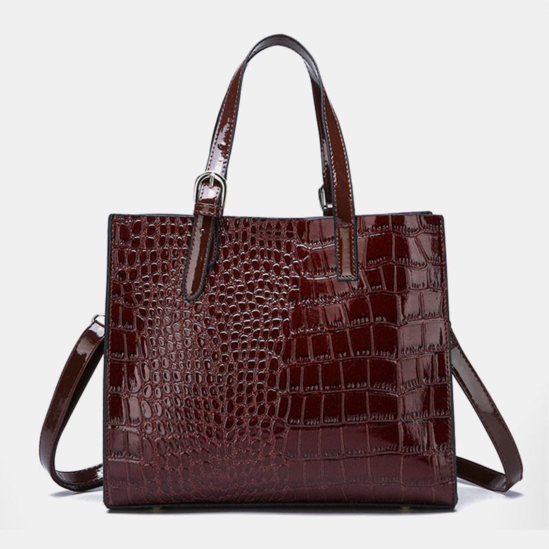 Kvinnor 2 St Alligator Pu Multi-pocket Handväska Med Stor Kapacitet Crossbody Bag Tote