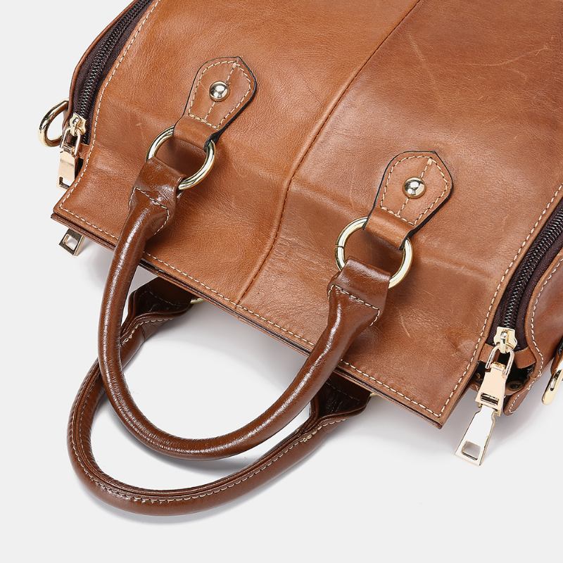 Kvinnor Äkta Läder Multifunktion Crossbody Bag Handväska