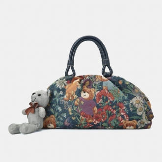 Kvinnor Bear Mönster Casual Handväska Crossbody Bag