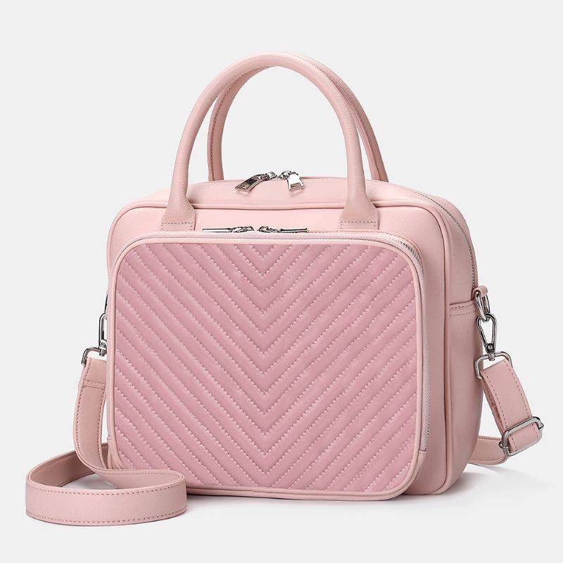 Kvinnor Designer Randig Laptopväska Crossbody Bag Handväska