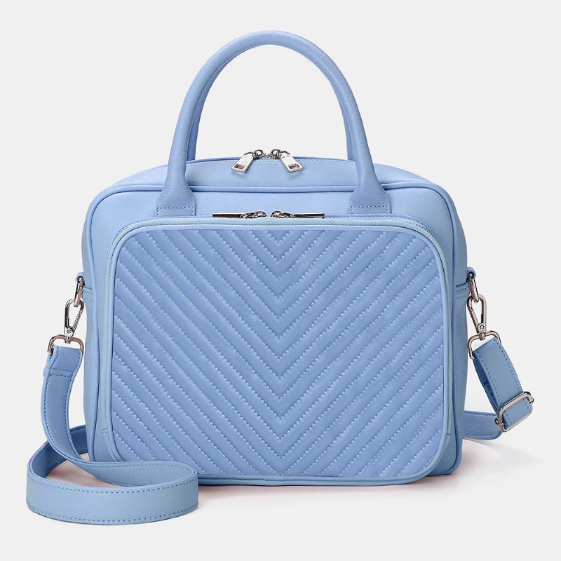 Kvinnor Designer Randig Laptopväska Crossbody Bag Handväska