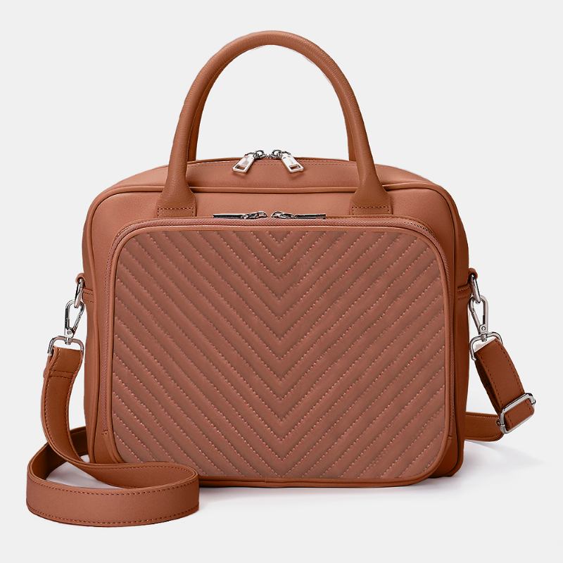 Kvinnor Designer Randig Laptopväska Crossbody Bag Handväska