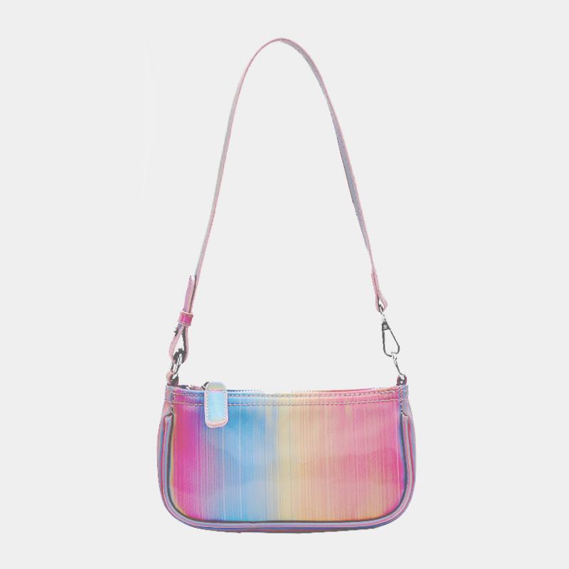 Kvinnor Kontrastfärg Rainbow Creative Casual Tote Axelväska Handväska