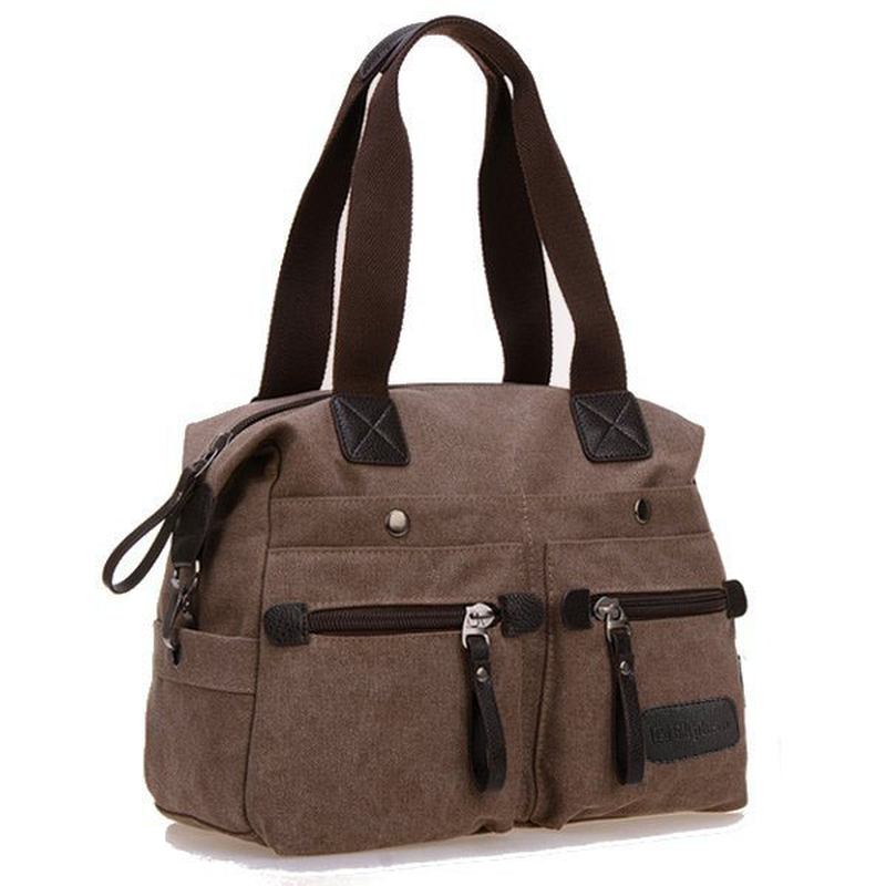 Kvinnor Män Canvas Multi Pocket Handväskor Casual Kudde Shoulder Crossbody Väskor