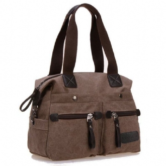 Kvinnor Män Canvas Multi Pocket Handväskor Casual Kudde Shoulder Crossbody Väskor