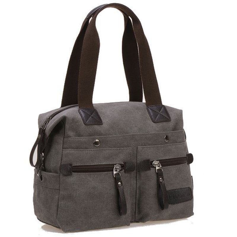 Kvinnor Män Canvas Multi Pocket Handväskor Casual Kudde Shoulder Crossbody Väskor