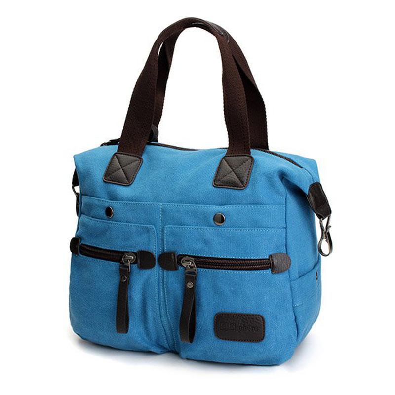 Kvinnor Män Canvas Multi Pocket Handväskor Casual Kudde Shoulder Crossbody Väskor