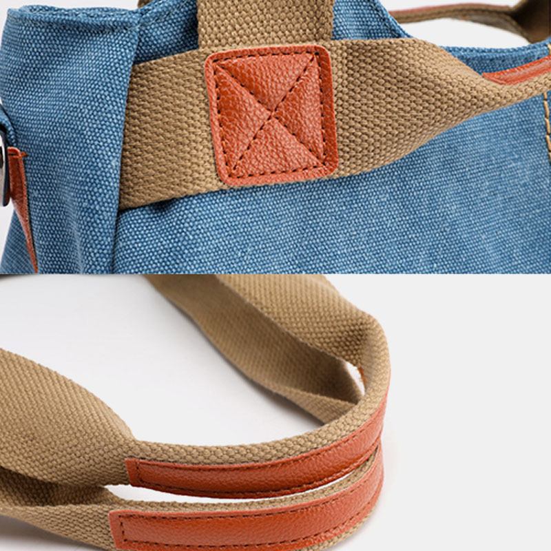 Kvinnor Med Stor Kapacitet Canvas Handväska Axelväska Crossbody-väskor