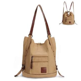 Kvinnor Multi-carry Casual Canvas Handväska Axelväska Satchel Ryggsäck