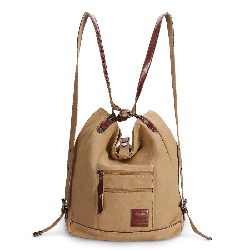 Kvinnor Multi-carry Casual Canvas Handväska Axelväska Satchel Ryggsäck