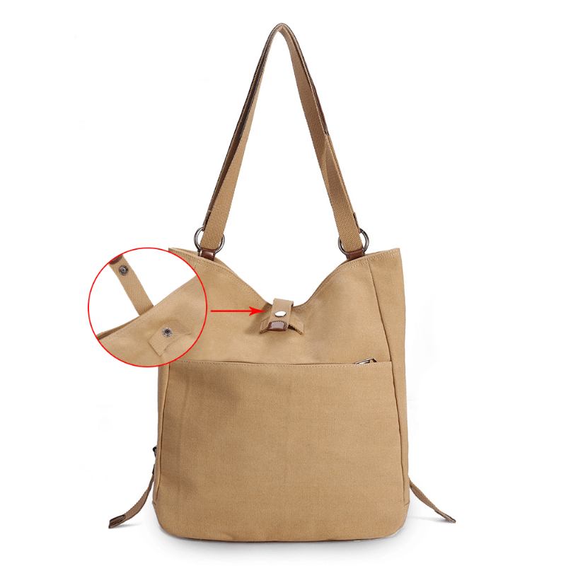 Kvinnor Multi-carry Casual Canvas Handväska Axelväska Satchel Ryggsäck