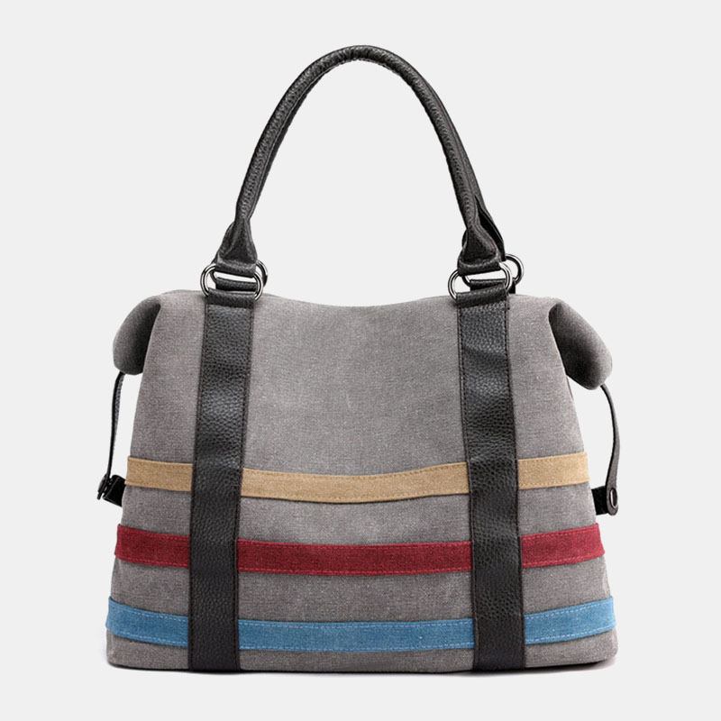 Kvinnor Patchwork Canvas Handväska Crossbody Bag