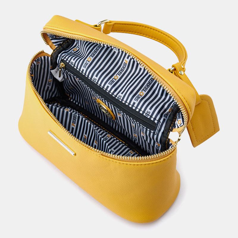 Kvinnor Pu Läder Stor Kapacitet Casual Enkel Axel Crossbody Bag Handväska