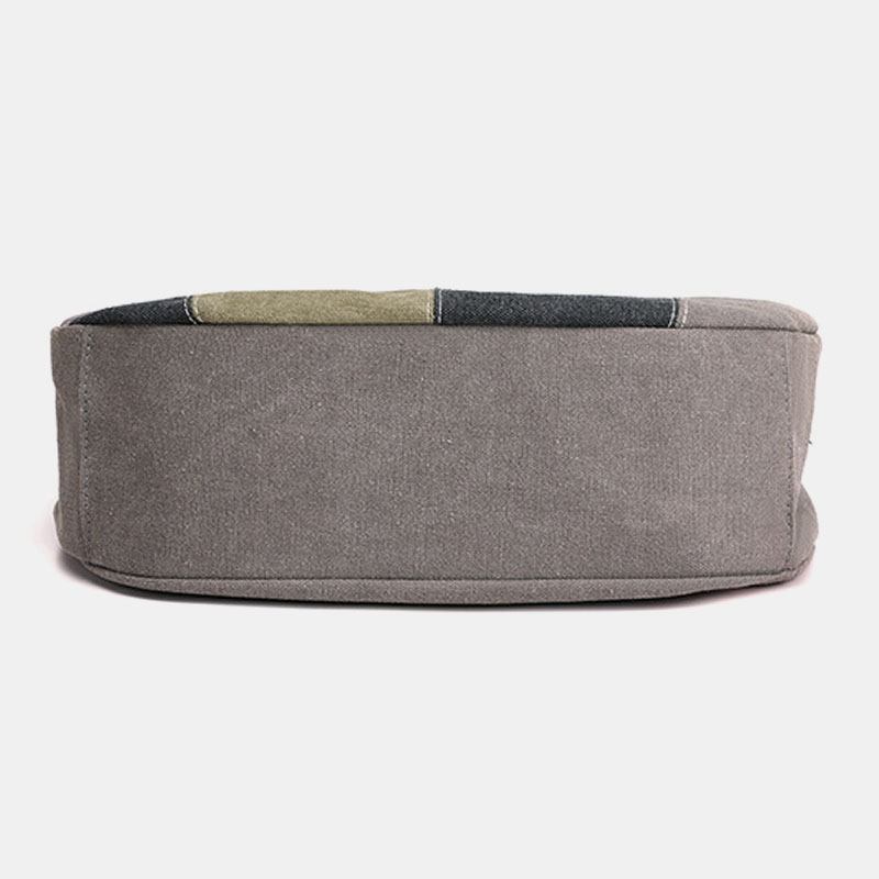 Kvinnor Vintage Stor Kapacitet Färgmatchande Canvas Handväska Crossbody-väska Casual Axelväska