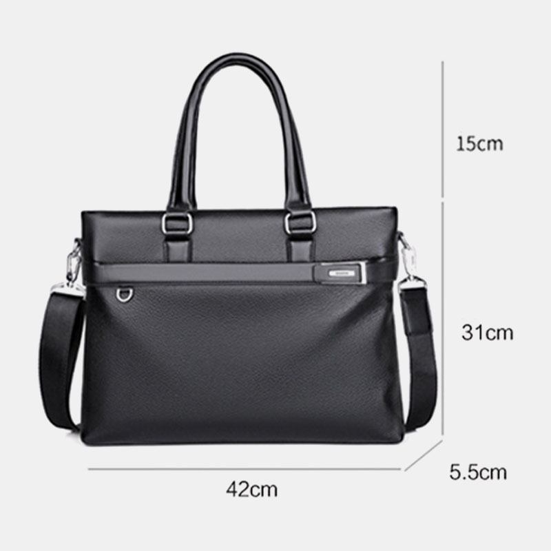 Män Konstläder Business 15.6 Tums Bärbar Datorväska Portföljer Handväska Crossbody-väska