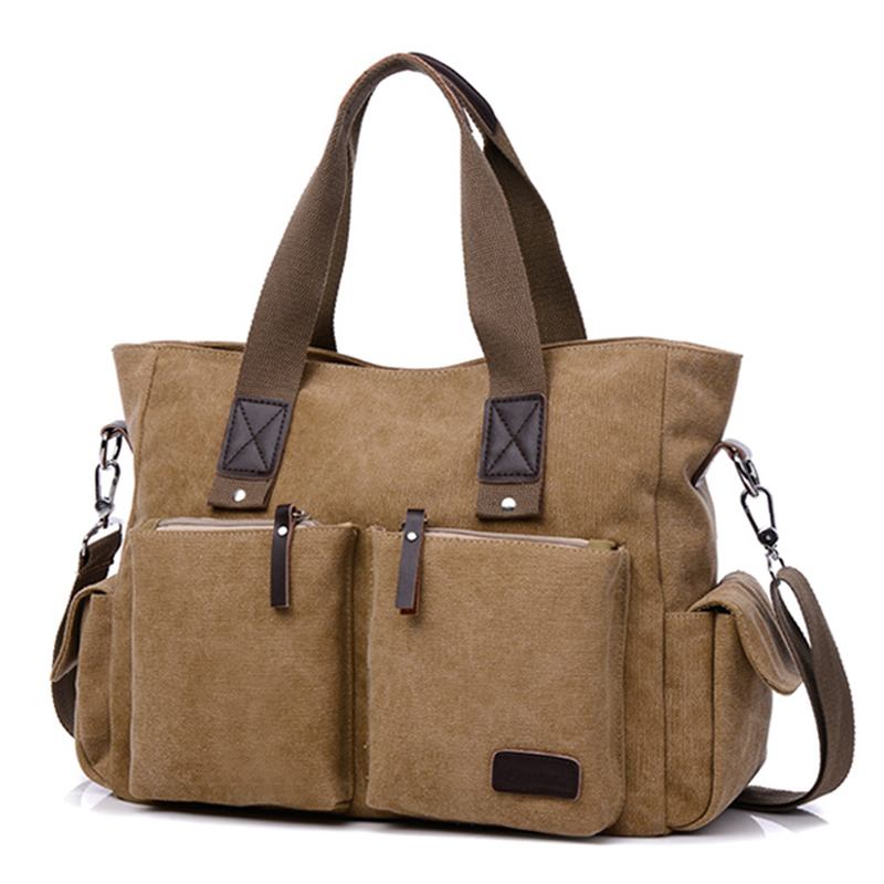 Stor Kapacitet Herr Dam Canvas Multifunktionell Crossbody Bag Canvas Outdoor Handväska