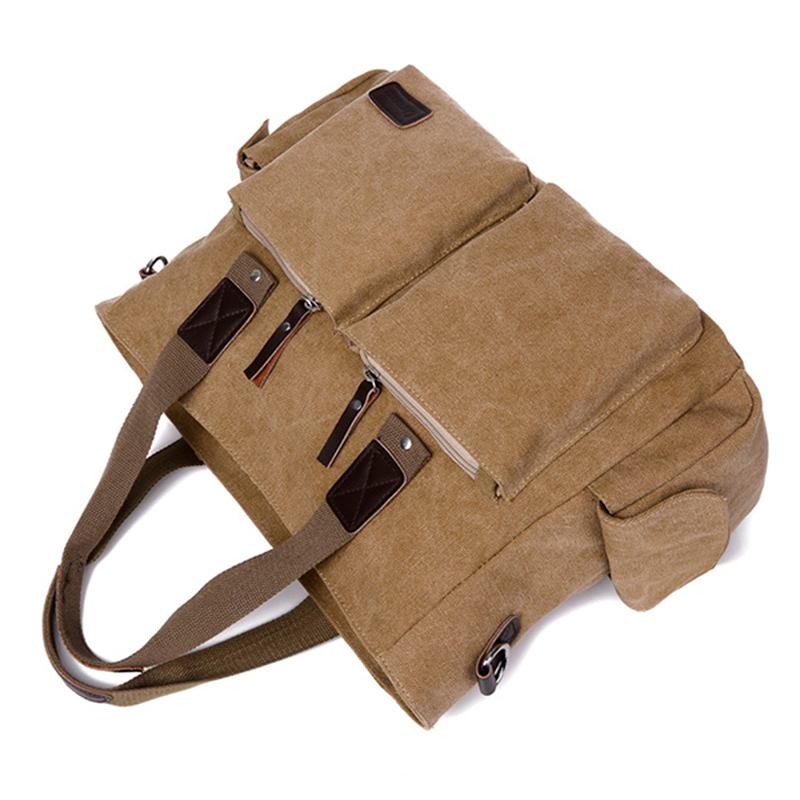 Stor Kapacitet Herr Dam Canvas Multifunktionell Crossbody Bag Canvas Outdoor Handväska