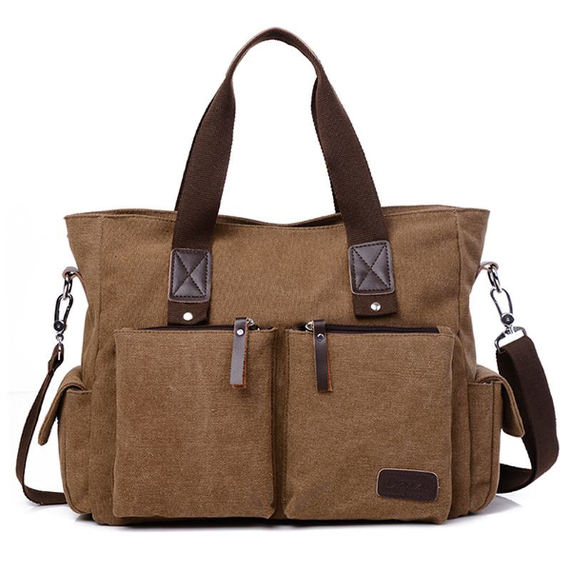 Stor Kapacitet Herr Dam Canvas Multifunktionell Crossbody Bag Canvas Outdoor Handväska