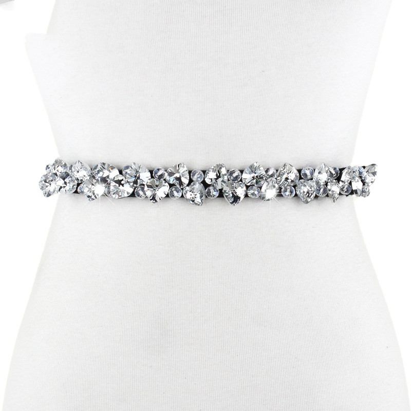 Dekorativ Kjol Bälte Dam Fine Rhinestone Inlagd Elastisk Midjeband