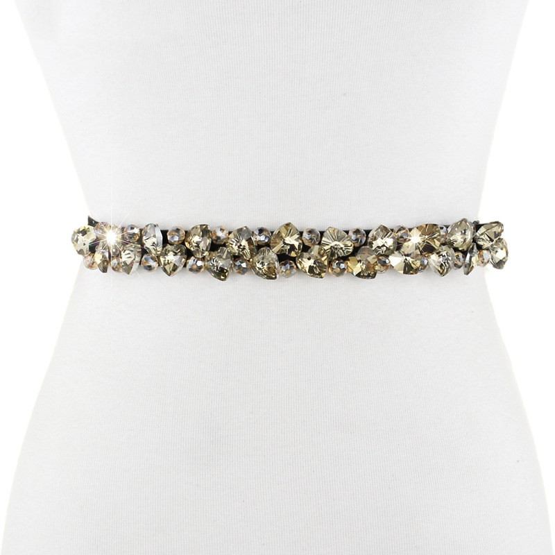 Dekorativ Kjol Bälte Dam Fine Rhinestone Inlagd Elastisk Midjeband