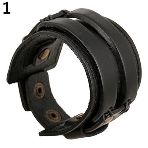 Män Kvinnor Punk Retro Bred Konstläderbälte Armband Armband Smycken Present