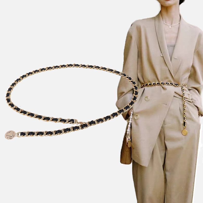 Metal Tofs Mode Catwalk Midjekedja Mode Temperament Single Circle Retro Pendant