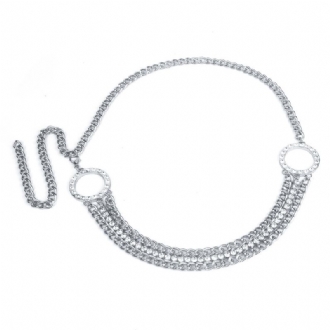 Multilayer Aluminium Chain Rhinestone Chain Midjekedja