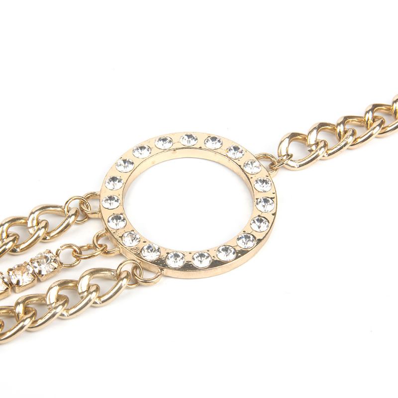 Multilayer Aluminium Chain Rhinestone Chain Midjekedja