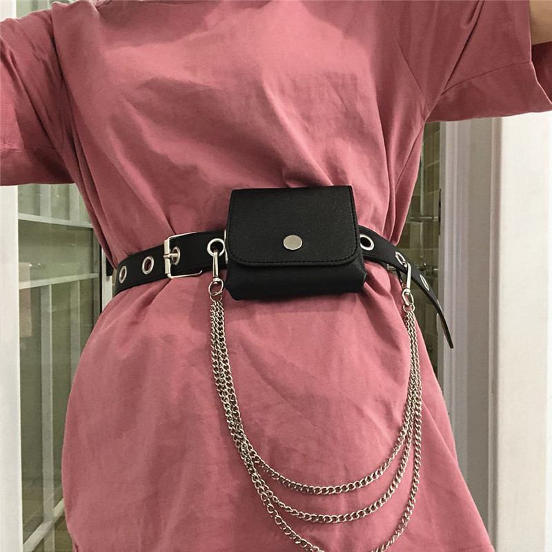 Punk Bälte Kvinna Cool Chain Bälte Bag Dekoration