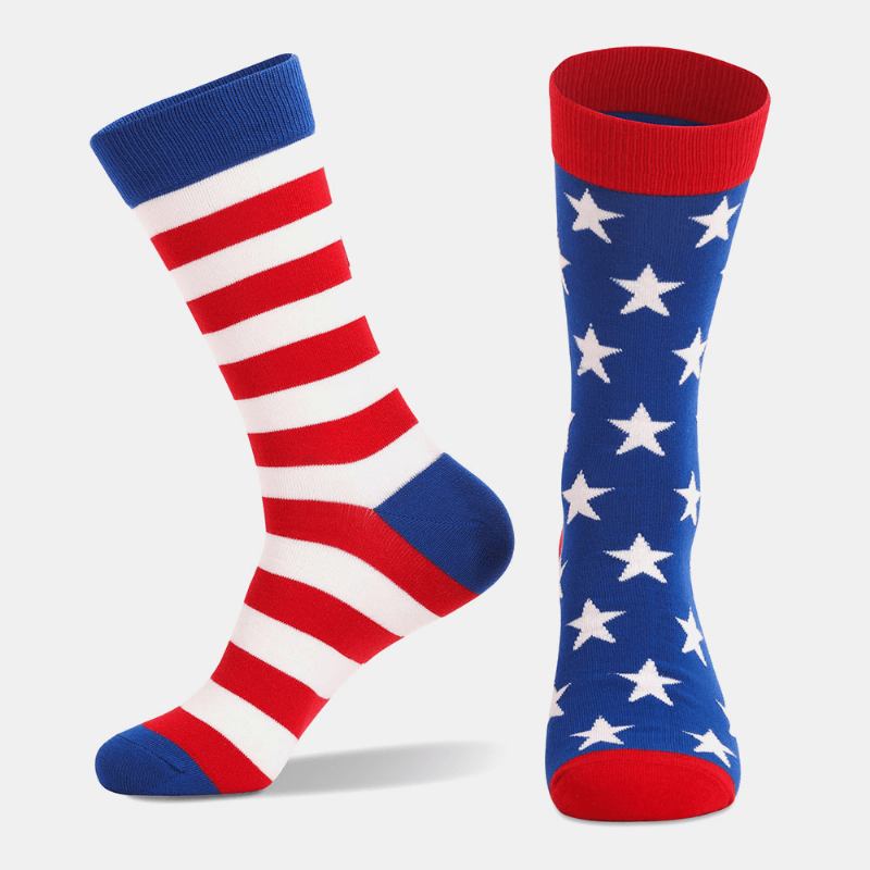 3 Styck Unisex Randig Flag Pattern Andas Tube Sock